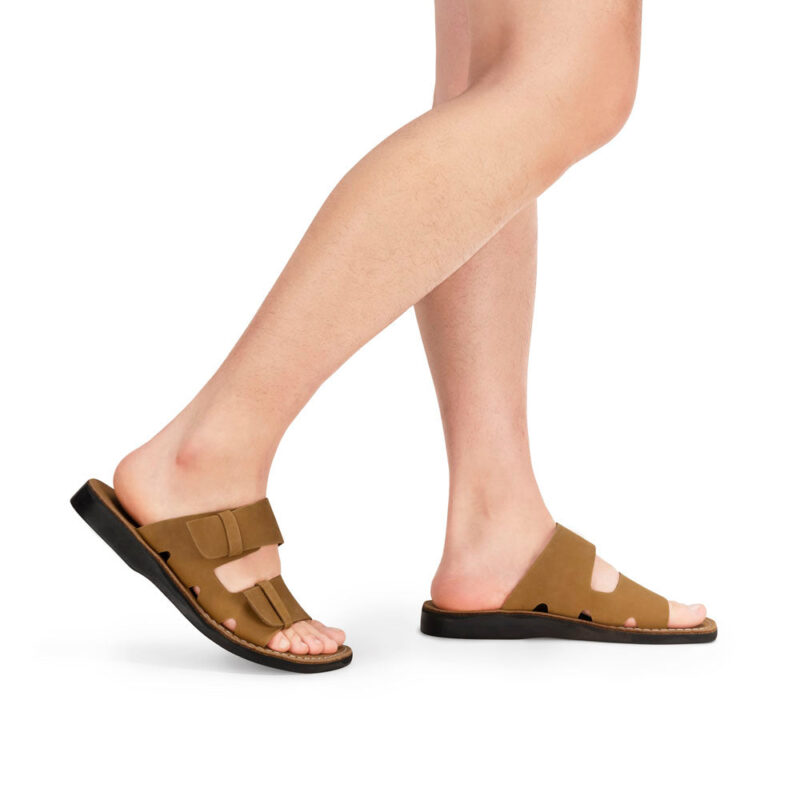 aurome Tan Nubuck Belt with Hidden Buckle – Custom Fit Design - Image 2