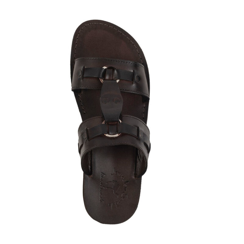 aurome Brown Leather Ring Sandal – Bold Design - Image 3