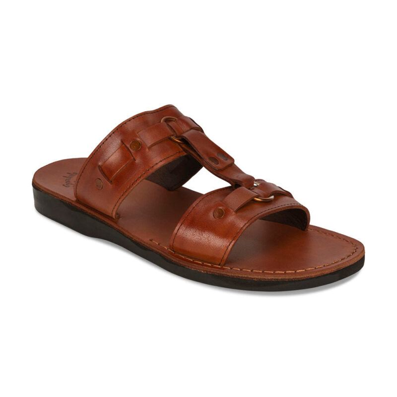 aurome Honey Leather Ring Sandal – Bold Design
