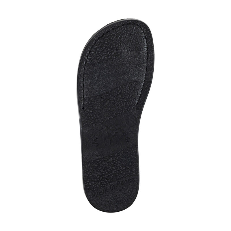 aurome Black Nubuck Leather Ring Sandal – Bold Design - Image 4