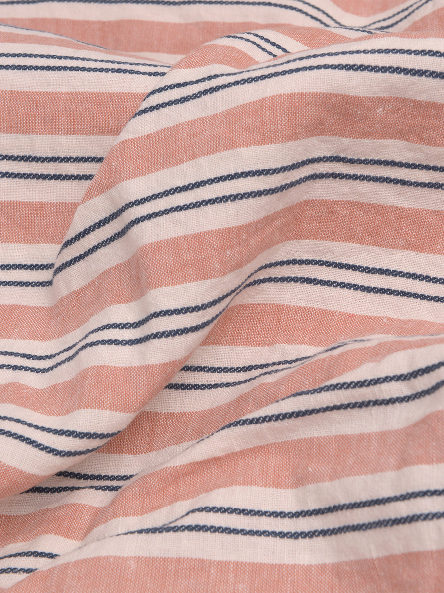 Warm Clay Somerley Stripe Linen Blend Duvet Cover - Image 2