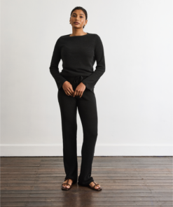 Linen Knit Set in Charcoal