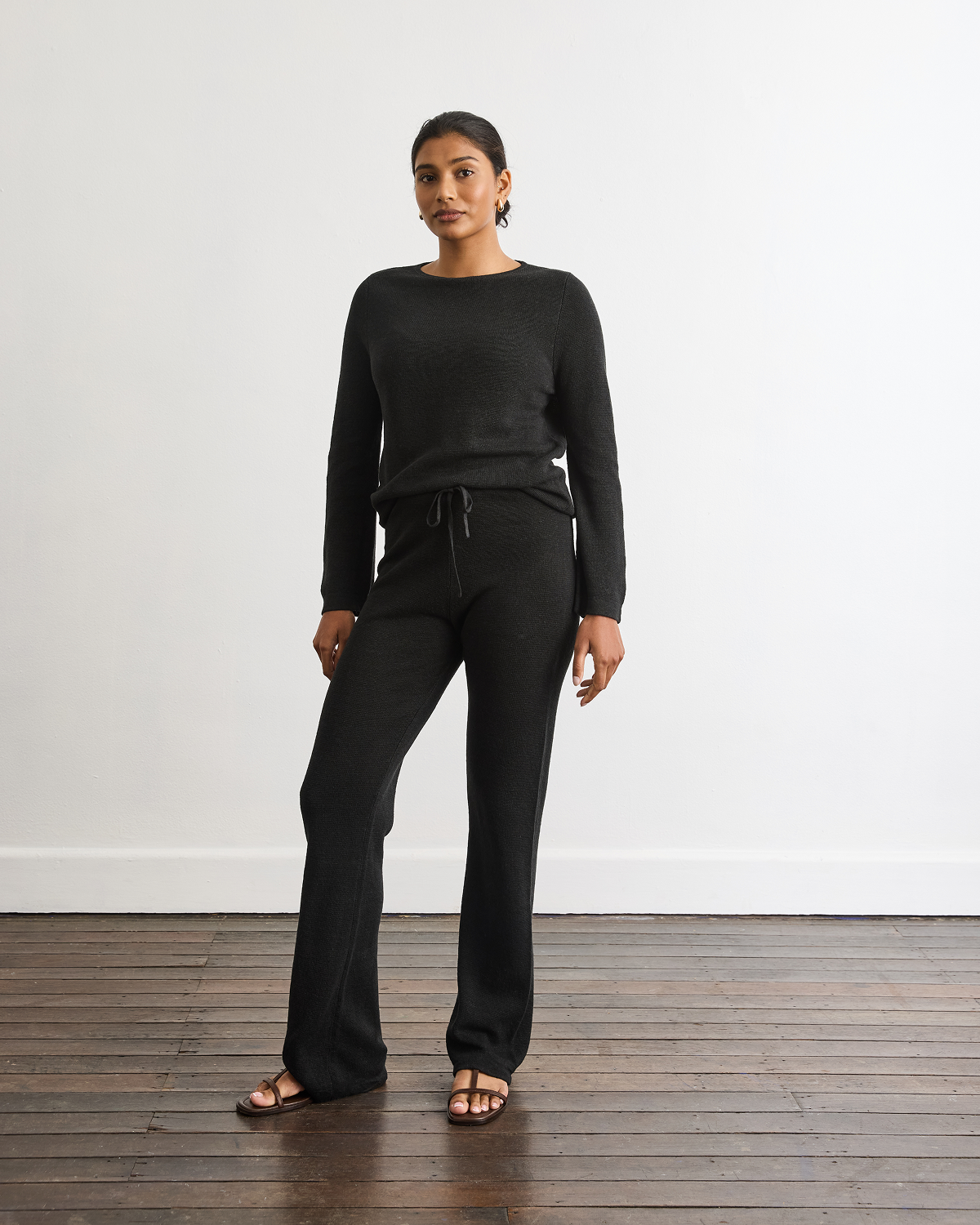 Veranda Linen Knit Pants in Charocal