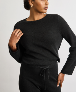 Veranda Linen Knit Sweater in Charcoal