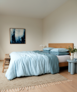 Coast. Lagoon & White 100% French Flax Linen Bedding Bundle