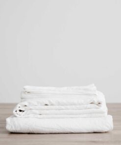 Linen Sheet Set with Pillowcases - White