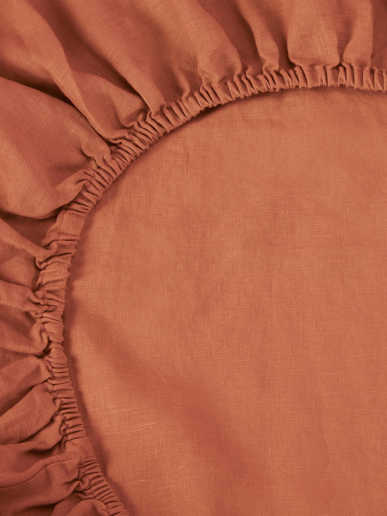 Burnt Orange 100% Linen Fitted Sheet - Image 2