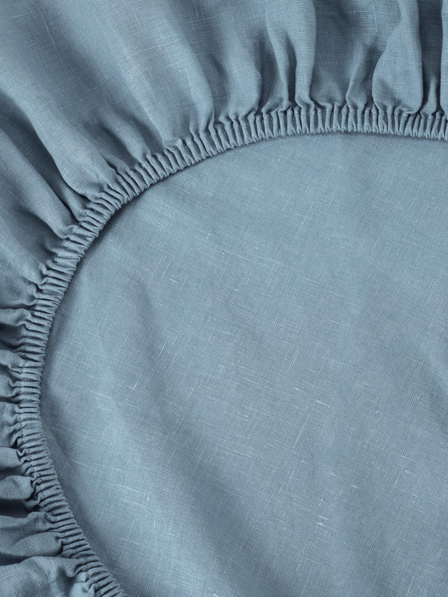 Dusk Blue Linen Blend Fitted Sheet - Image 2
