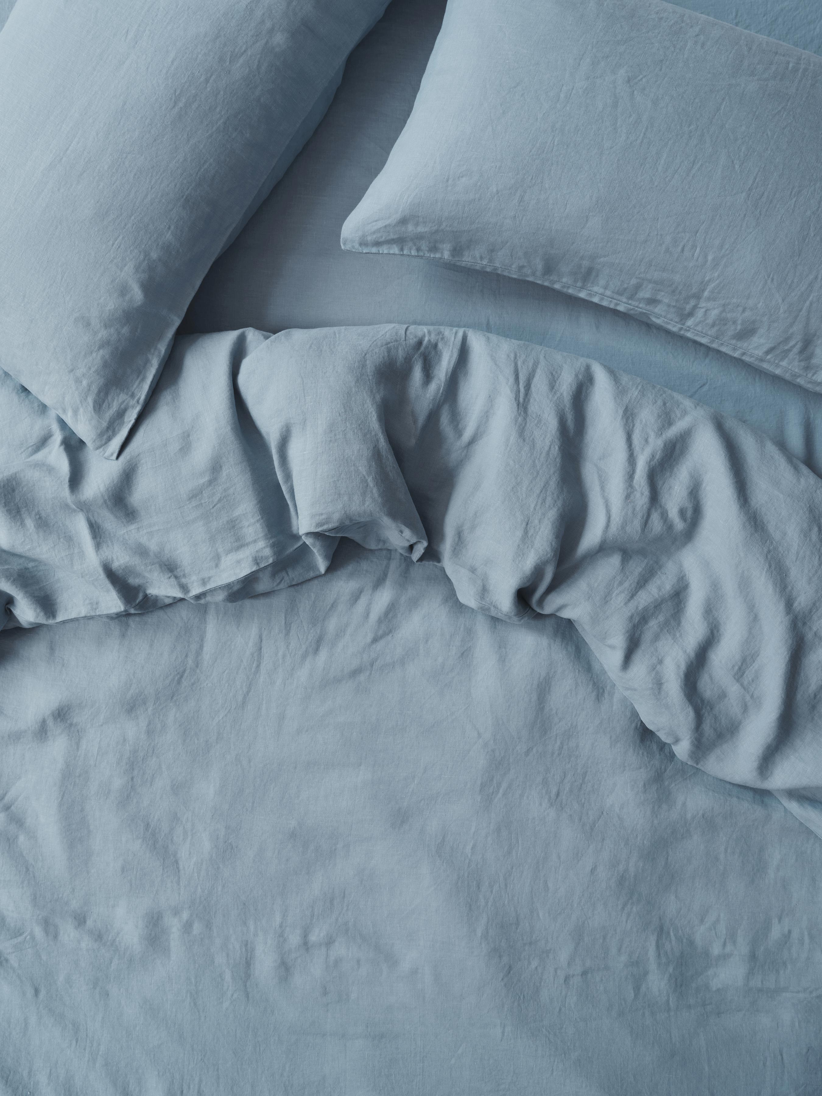 Dusk Blue 100% Linen Duvet Cover