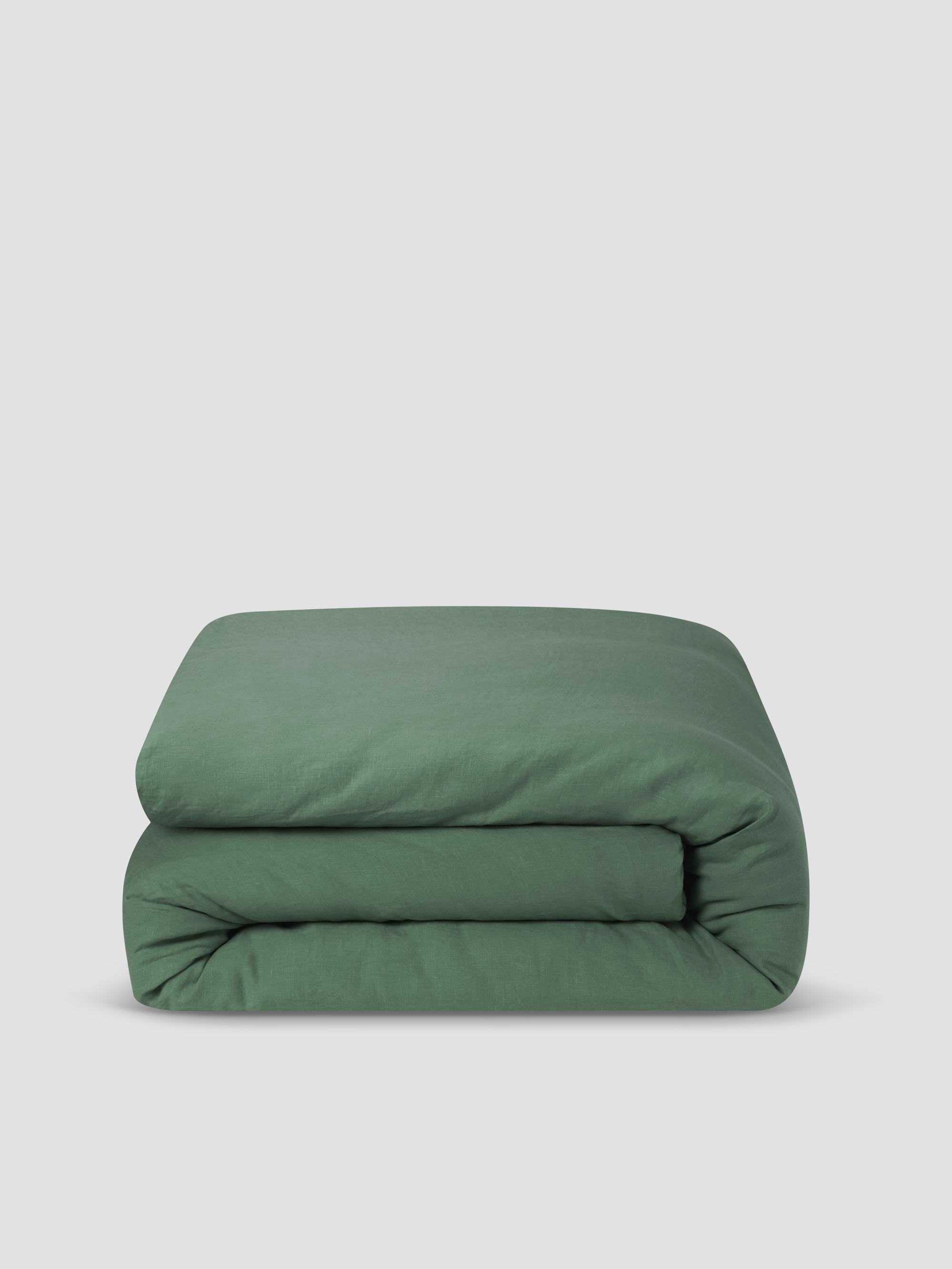 Elm Green Linen Blend Duvet Cover - Image 3