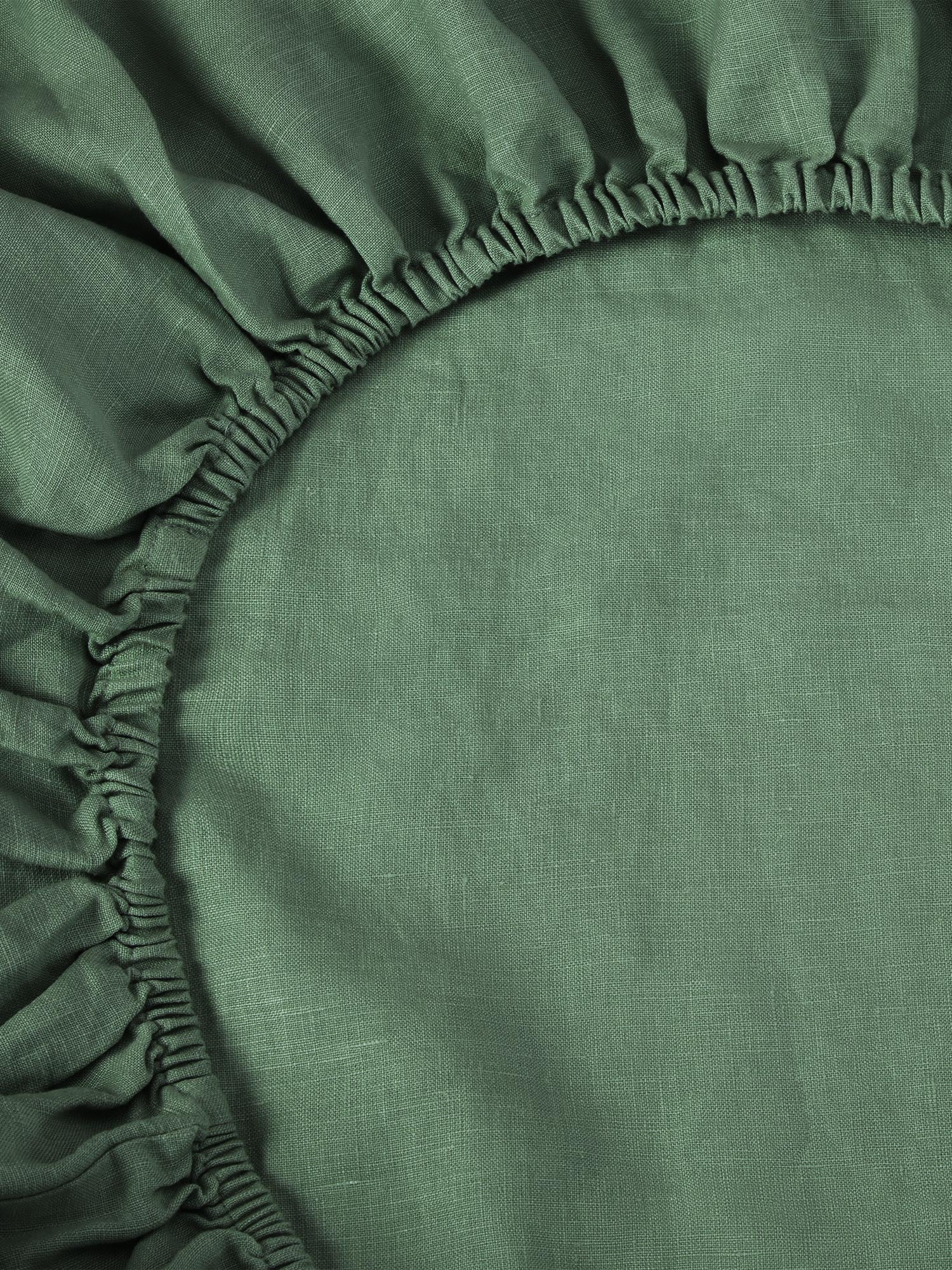 Elm Green Linen Blend Fitted Sheet - Image 2