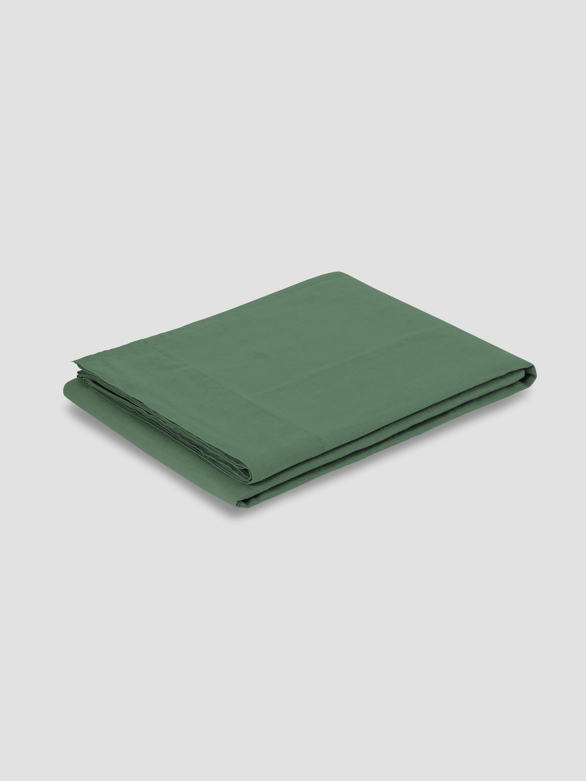 Elm Green Linen Blend Flat Sheet - Image 2