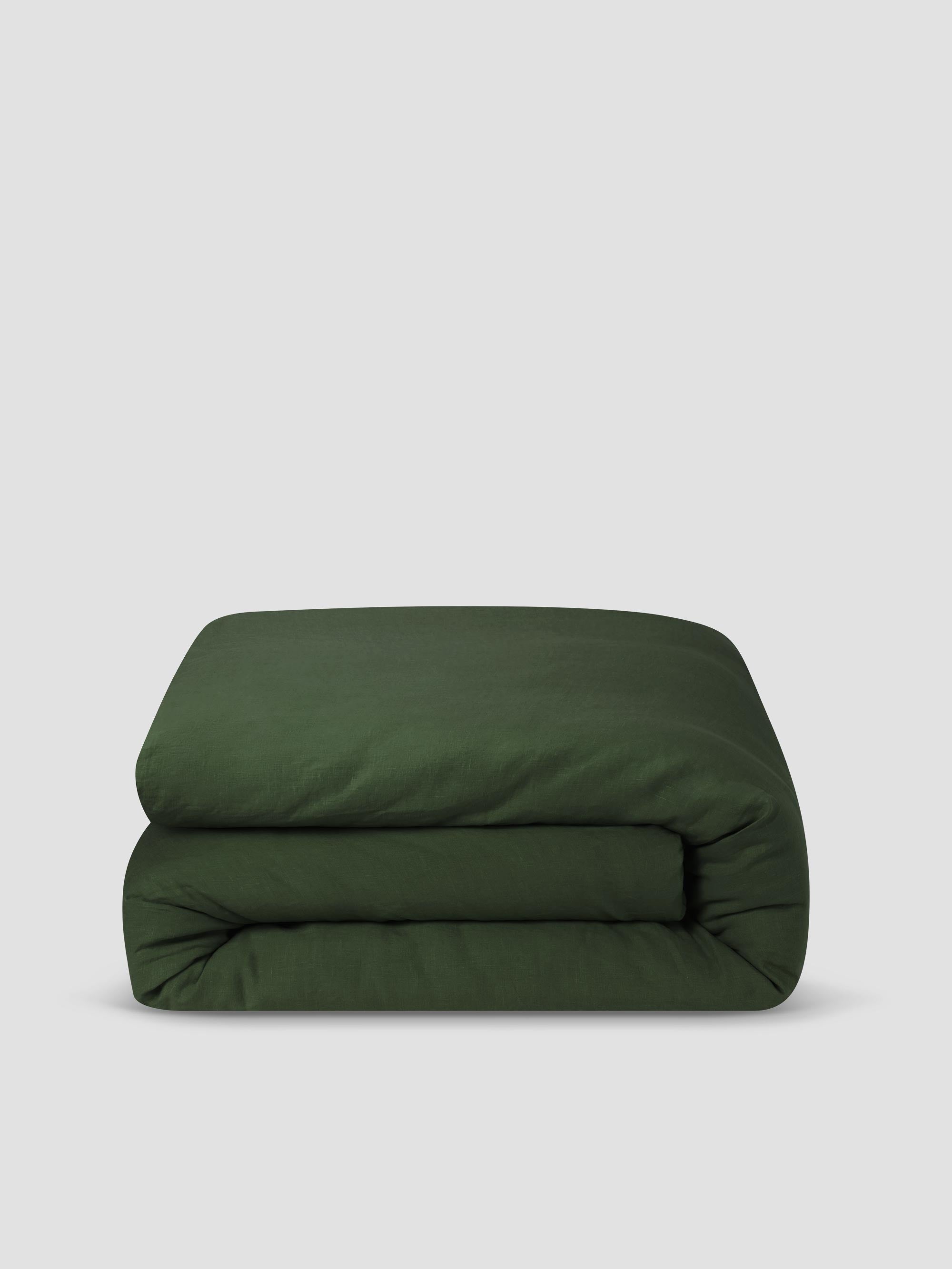 Fern Green 100% Linen Duvet Cover - Image 2