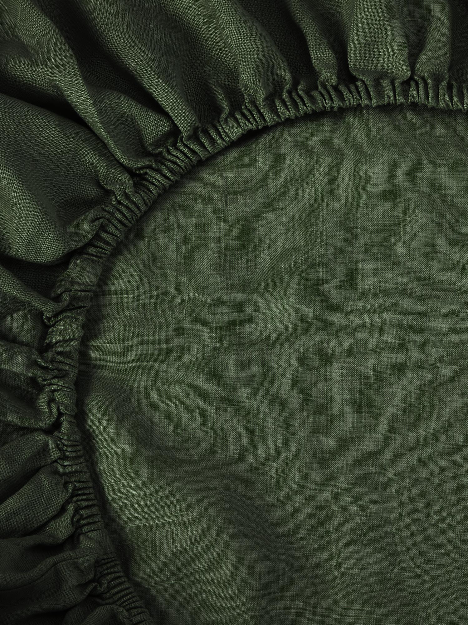 Fern Green 100% Linen Fitted Sheet - Image 2