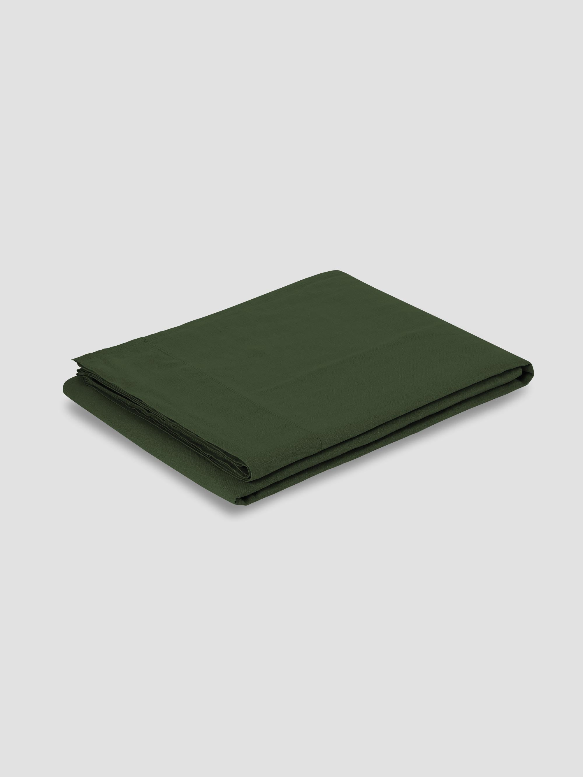Fern Green 100% Linen Flat Sheet - Image 2