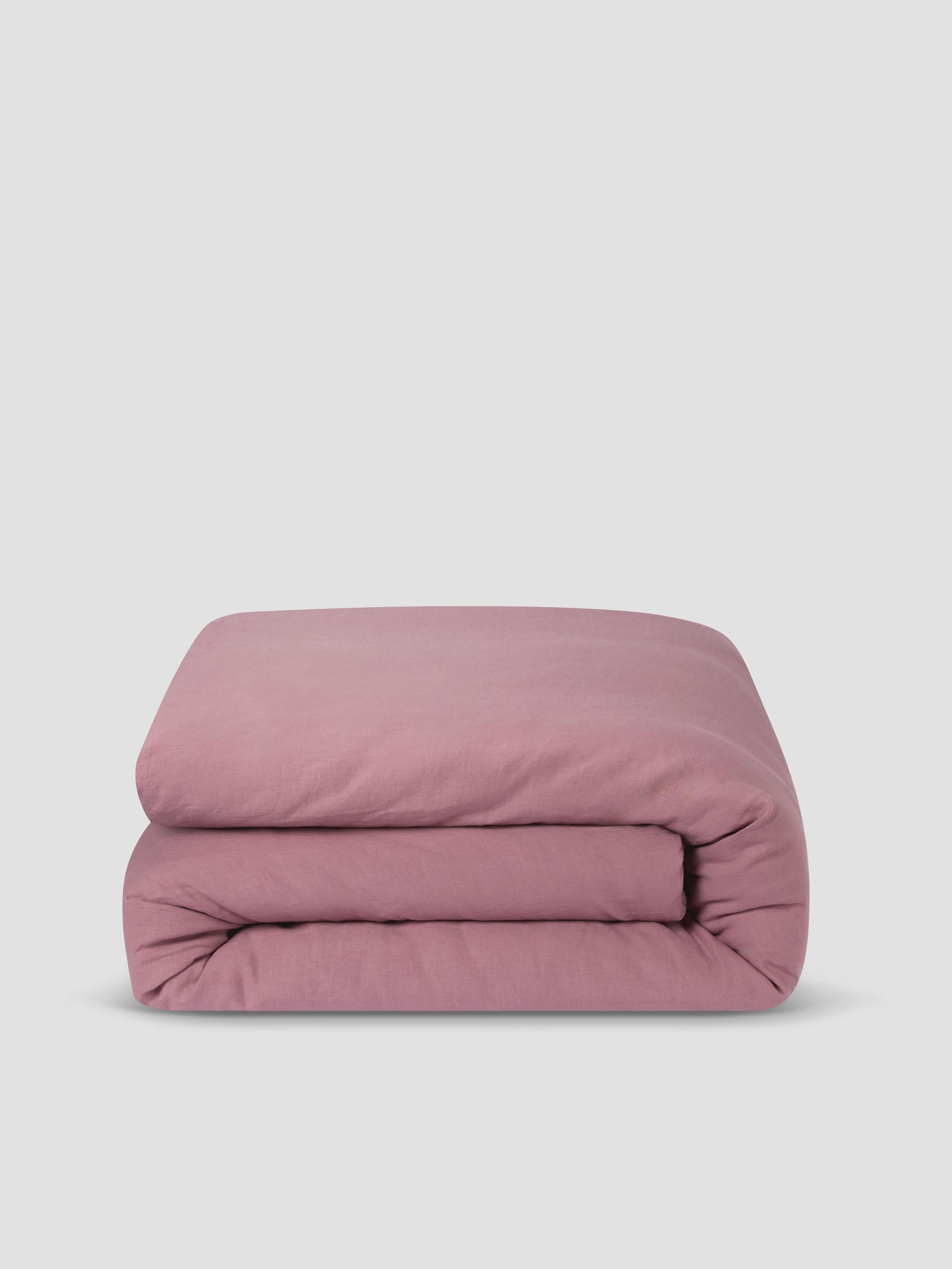 Raspberry 100% Linen Duvet Cover - Image 3
