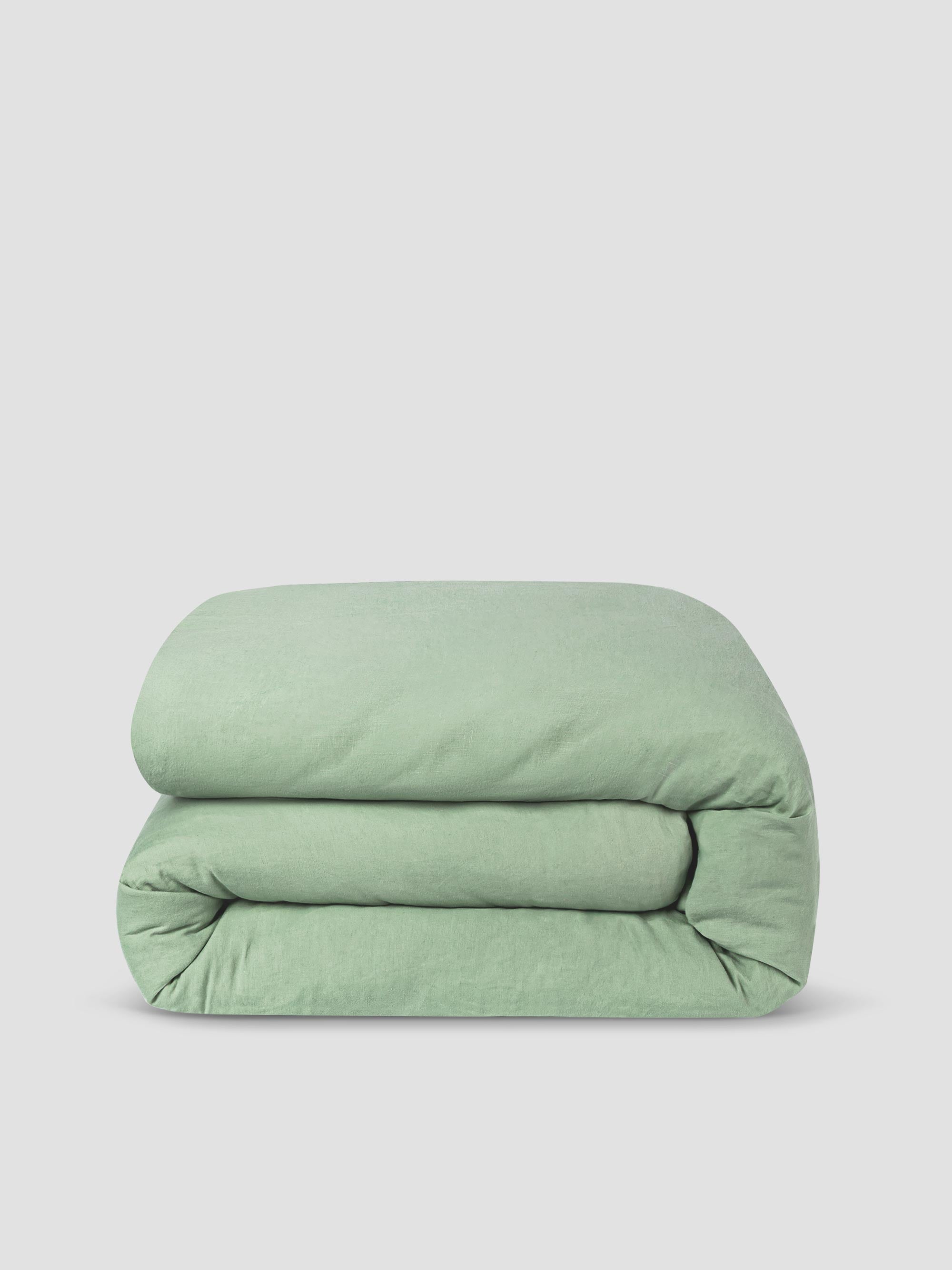 Sage Green Linen Blend Duvet Cover - Image 3