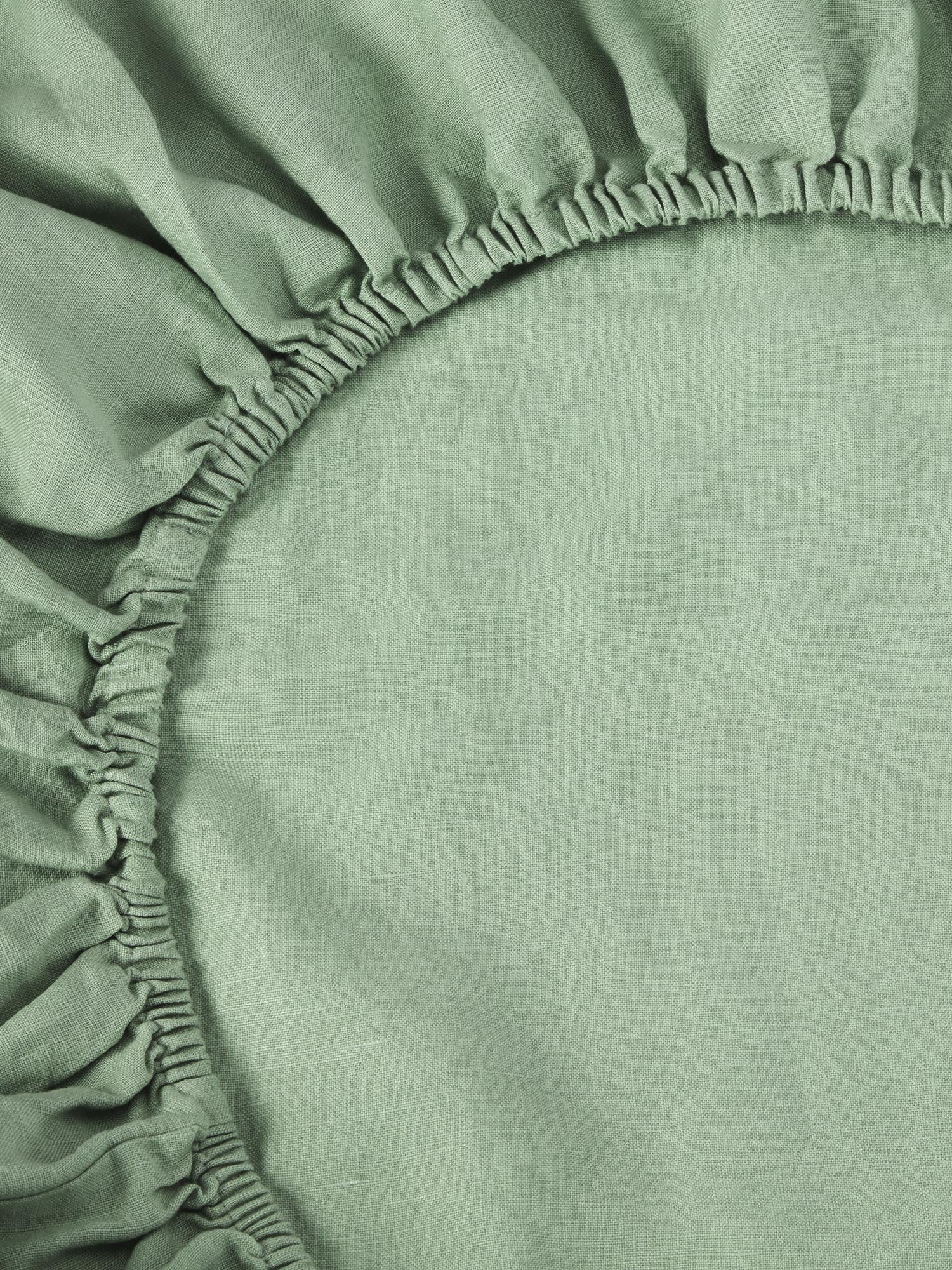 Sage Green Linen Blend Fitted Sheet - Image 2