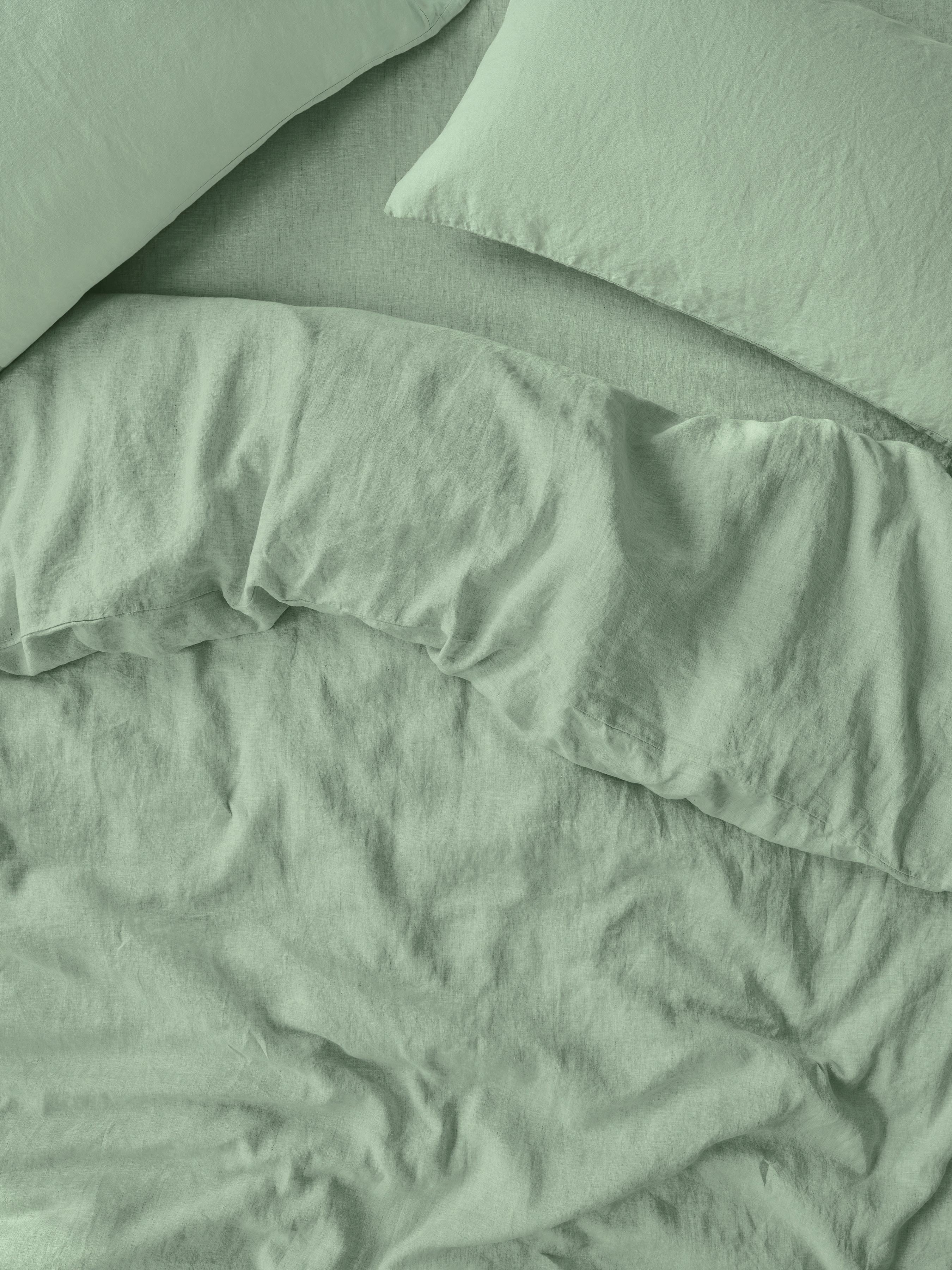Sage Green Linen Blend Duvet Cover