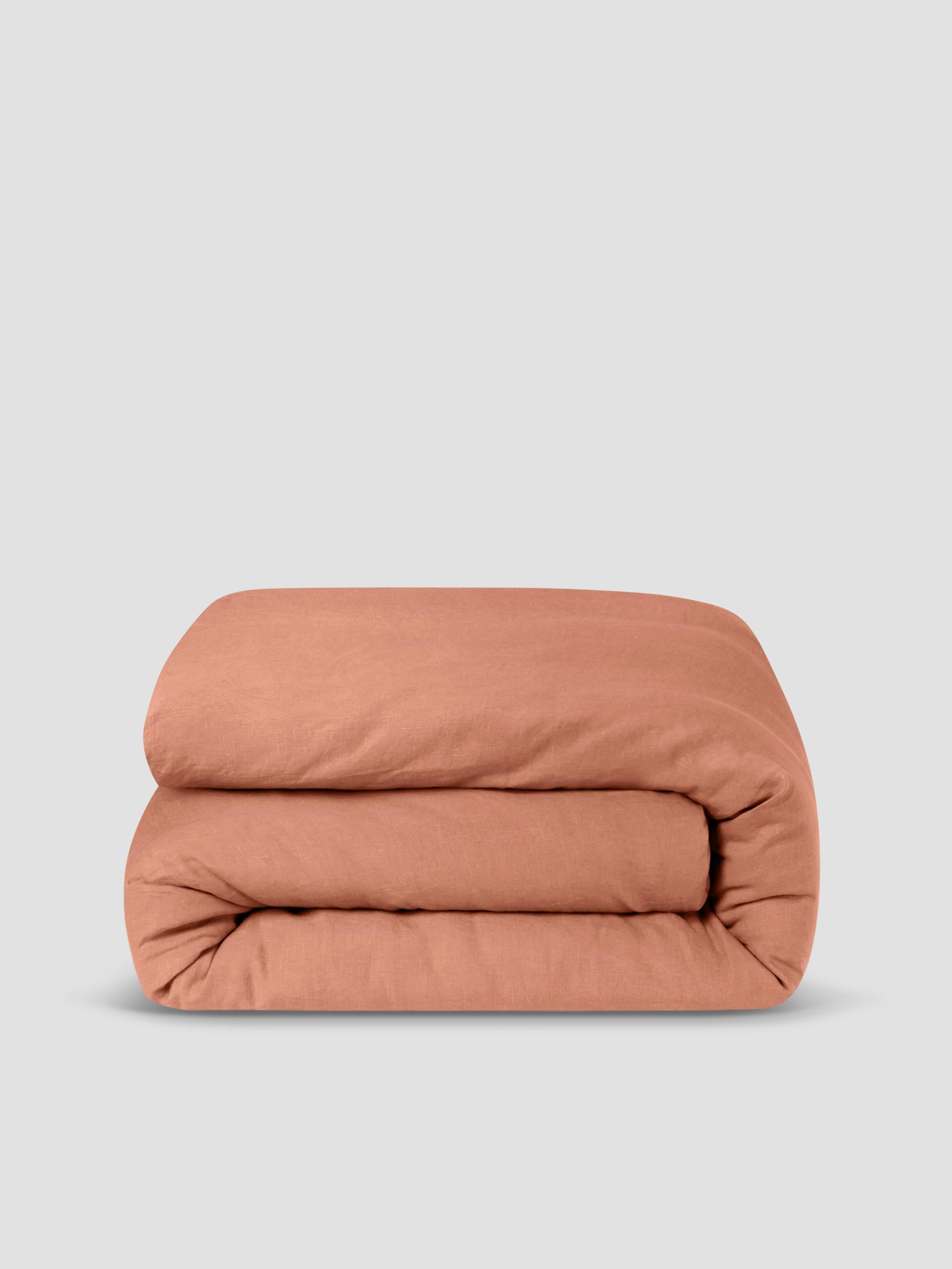 Warm Clay Linen Blend Duvet Cover - Image 3