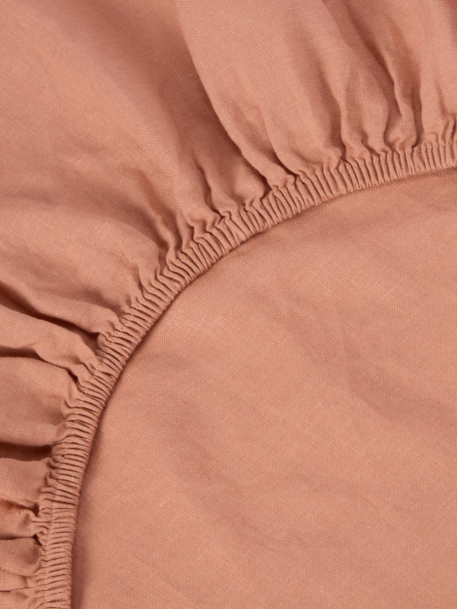 Warm Clay Linen Blend Fitted Sheet - Image 2