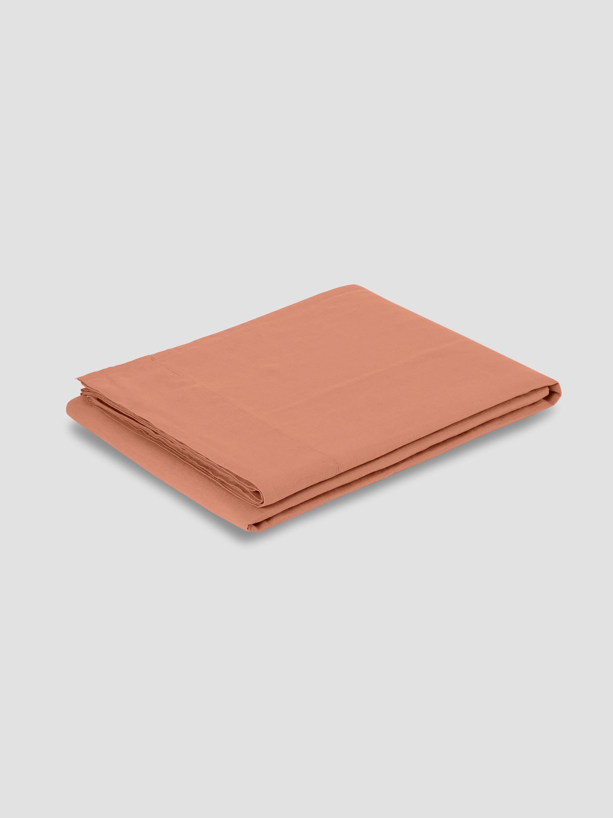 Warm Clay Linen Blend Flat Sheet - Image 2