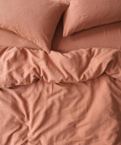 Warm Clay Linen Blend Duvet Cover