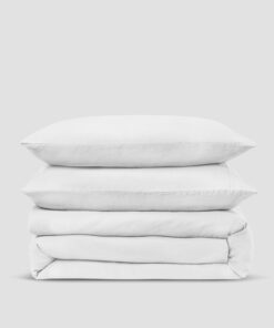 White Linen Blend Duvet Set