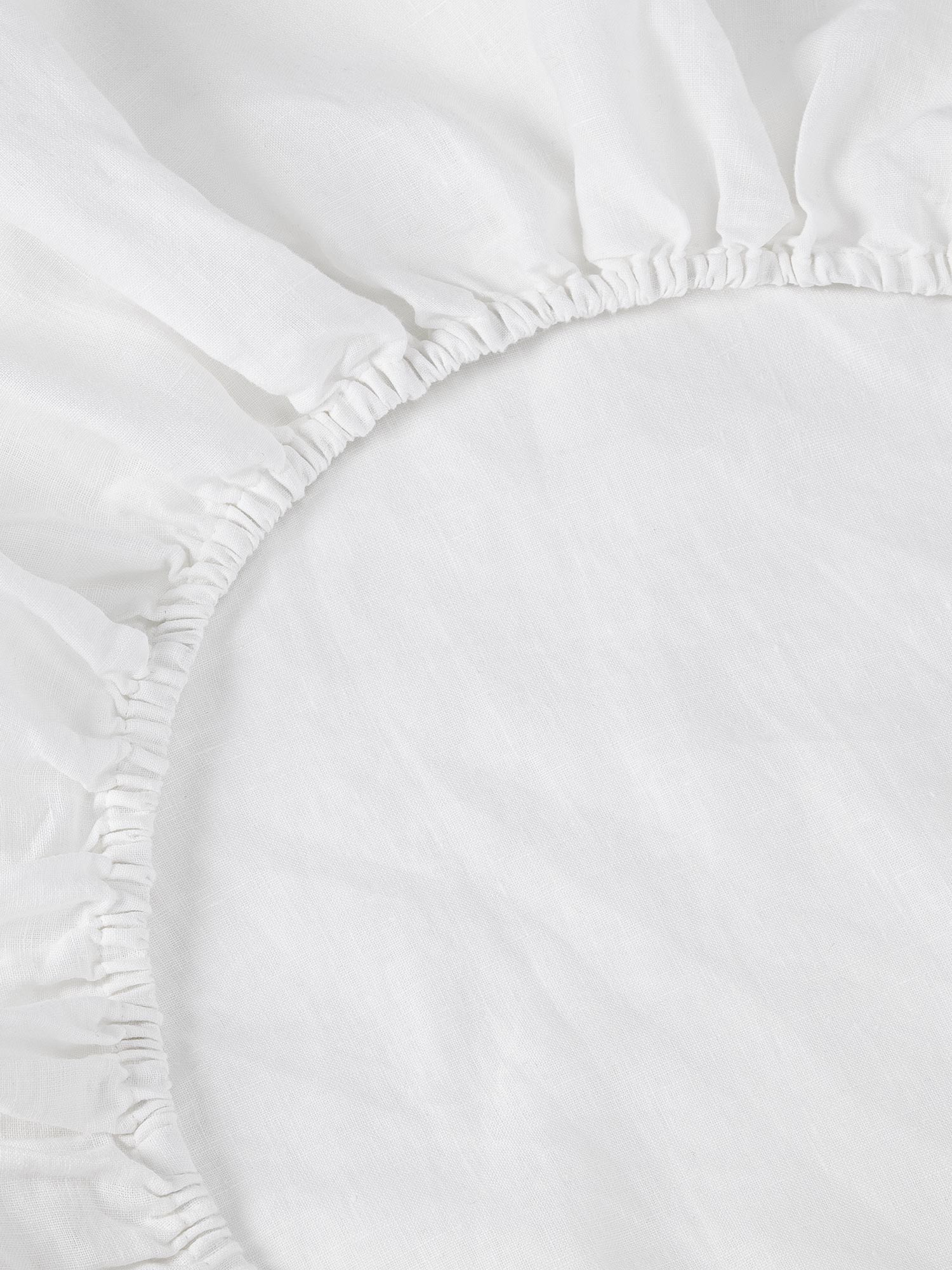White Linen Blend Fitted Sheet - Image 2