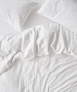 White Linen Blend Duvet Cover