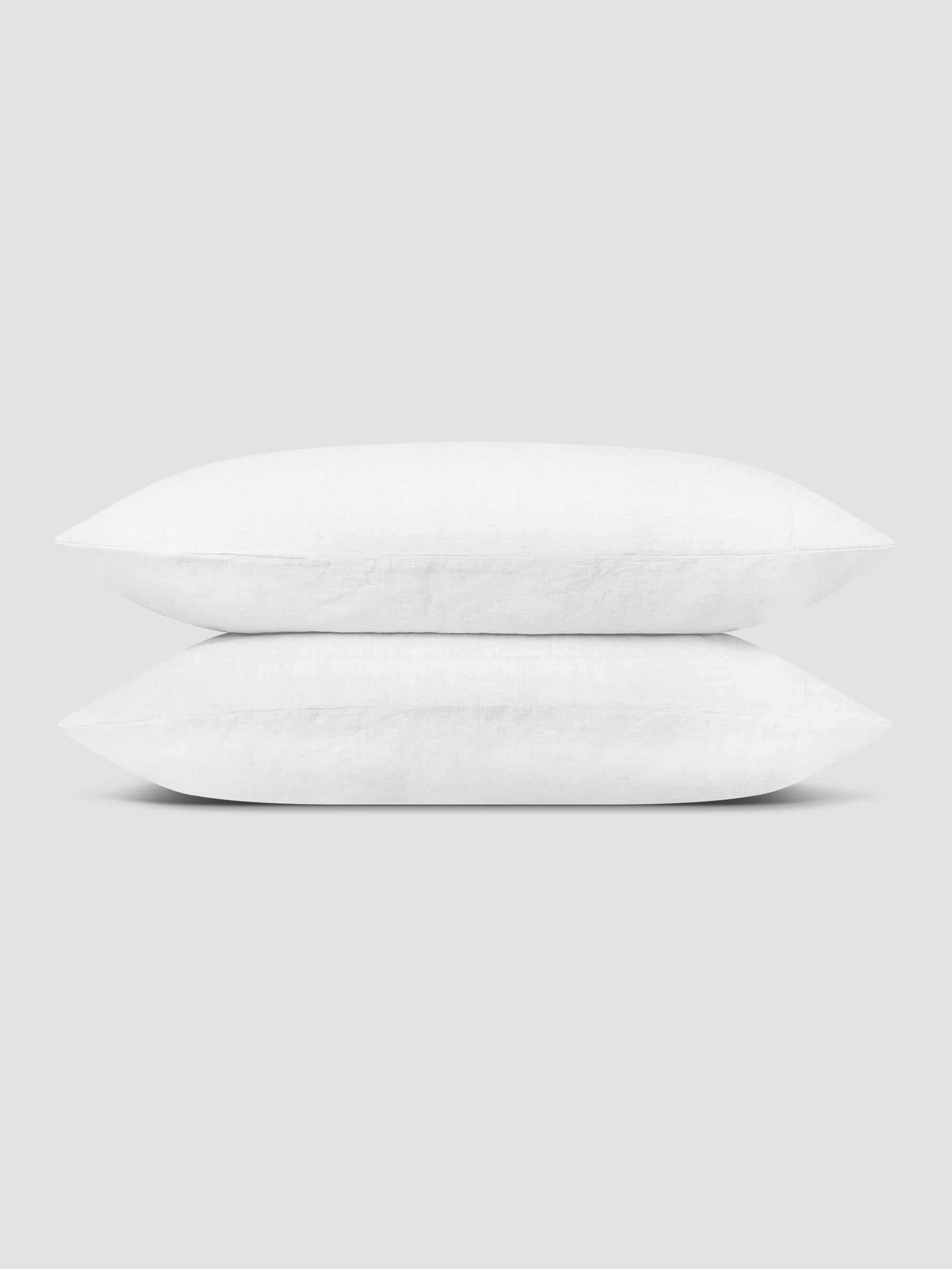 White 100% Linen Pillowcases (Pair) - Image 2