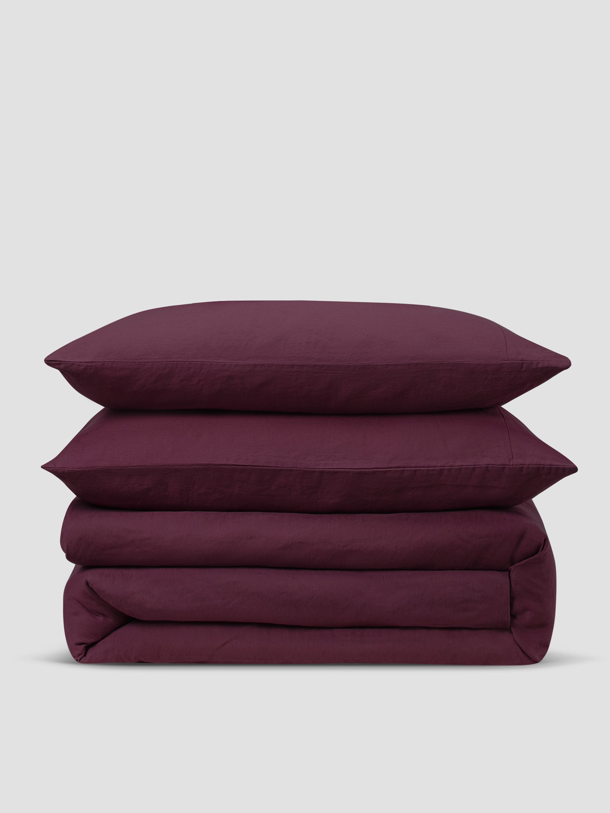 Berry Linen Blend Duvet Set