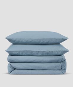 Dusk Blue Linen Blend Duvet Set