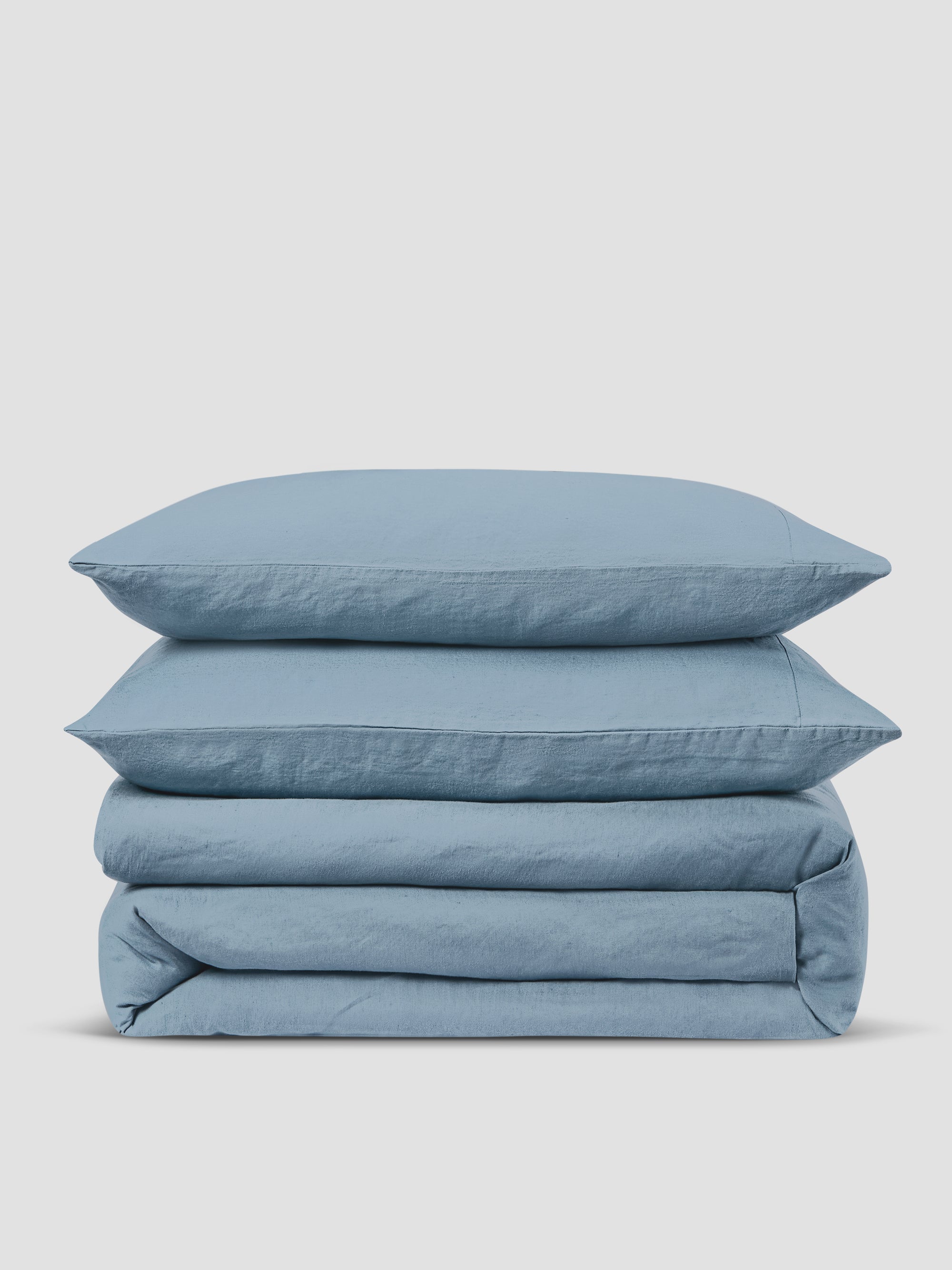 Dusk Blue Linen Blend Duvet Set