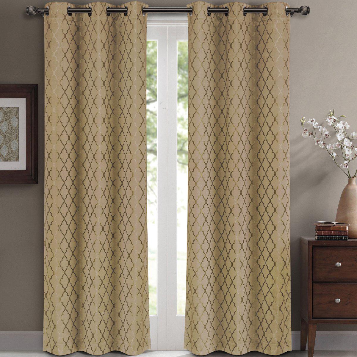 Willow Geometric Jacquard Thermal-Insulated Blackout Curtain Panels (Set of 2) - Image 25