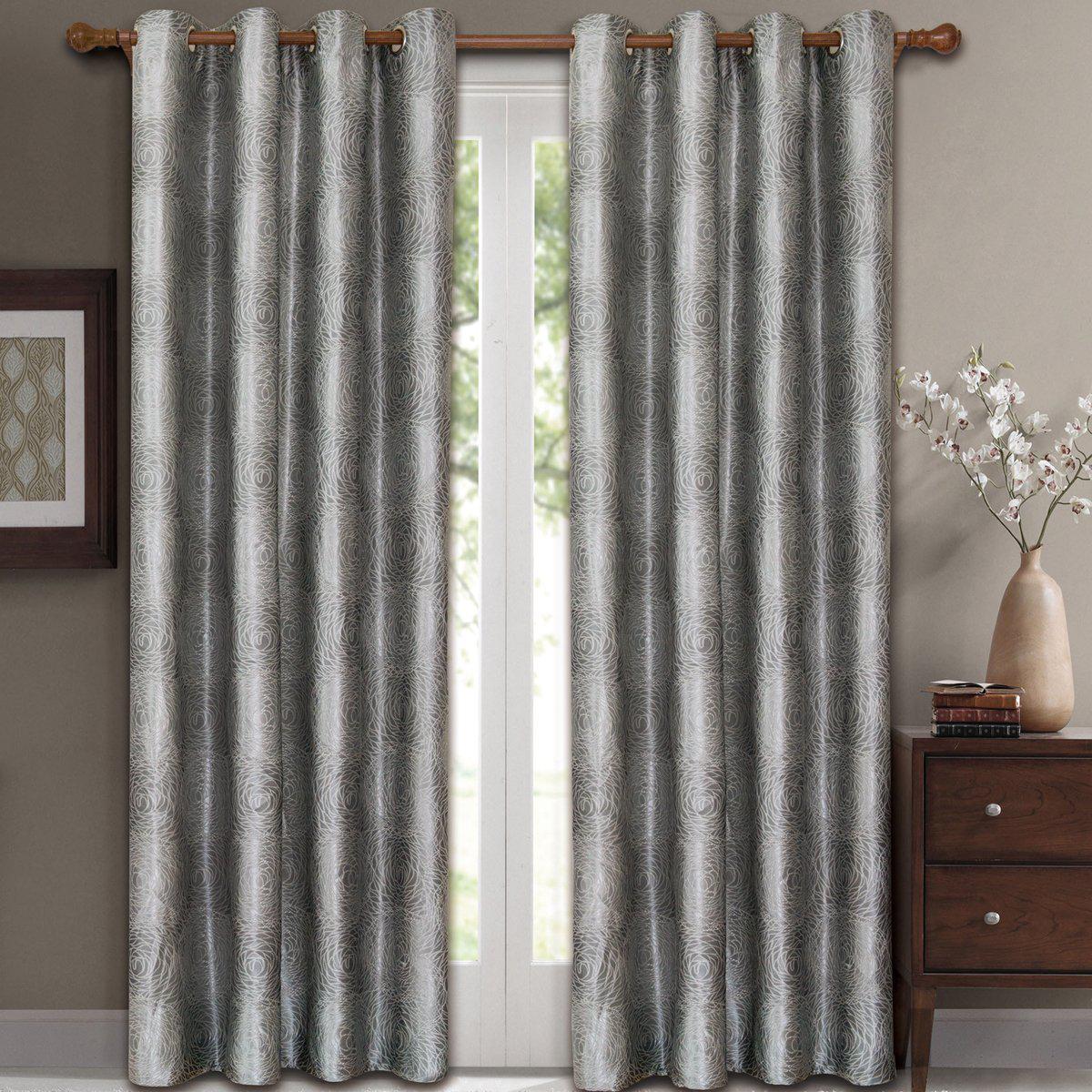 Lexington Circle Swirl Jacquard Curtains Top Grommet Panels (Set of 2) - Image 24