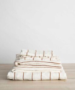Linen Sheet Set with Pillowcases - Cedar Stripe