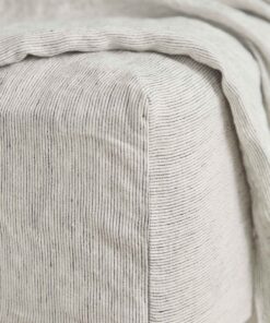 Linen Fitted Sheet - Pinstripe