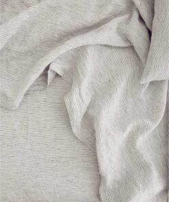 Linen Flat Sheet with Border - Pinstripe