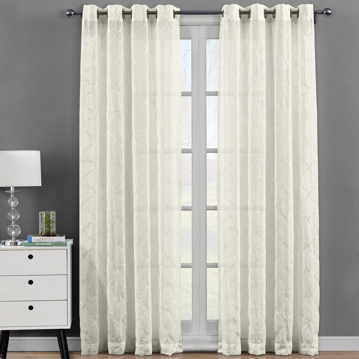 Miller Sheer Grommet Top Embroidered Panel Pair (Set of 2 ) - Image 9