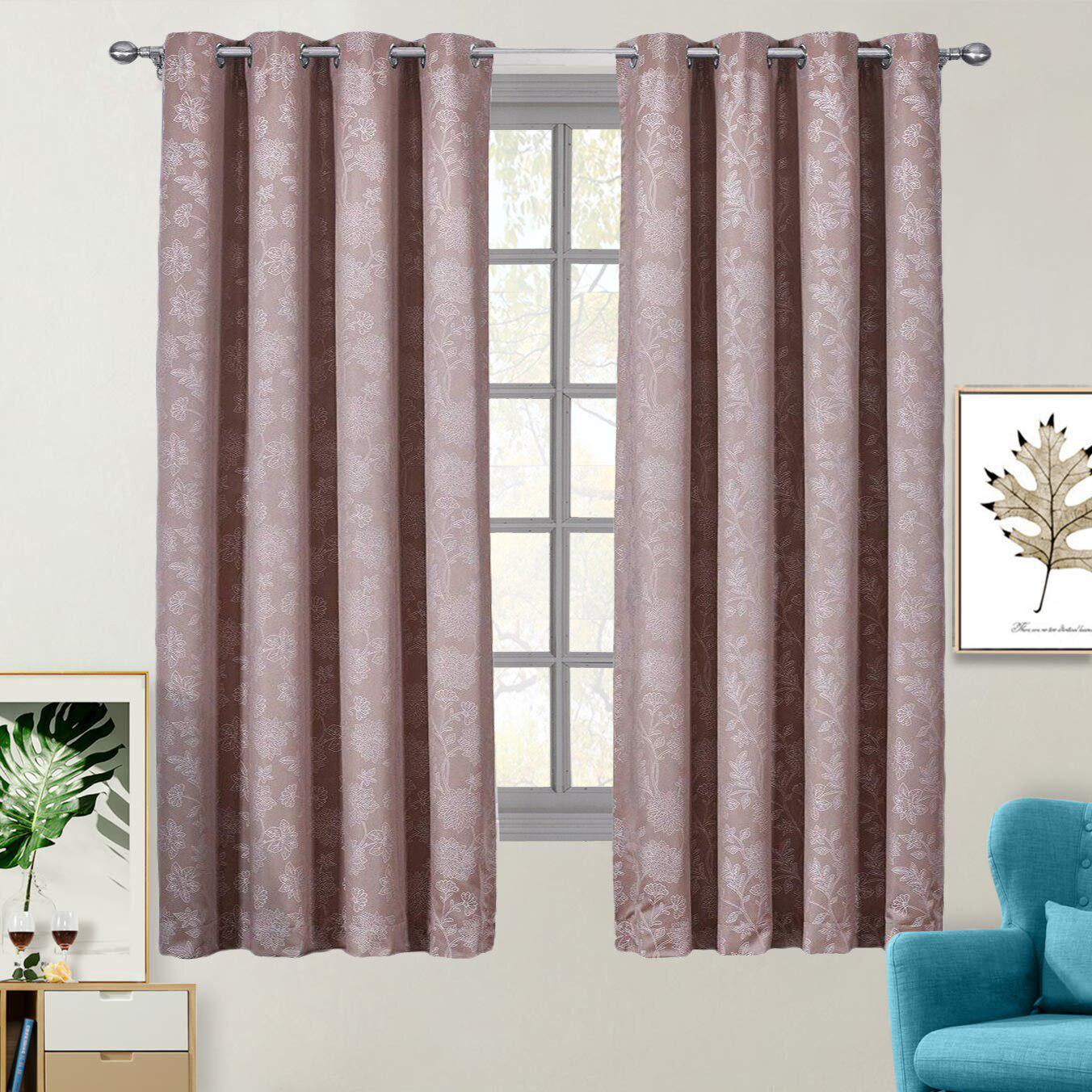100% Blackout Curtain Panels Fannie - Woven Jacquard Triple Pass Thermal Insulated (Set of 2 Panels) - Image 6