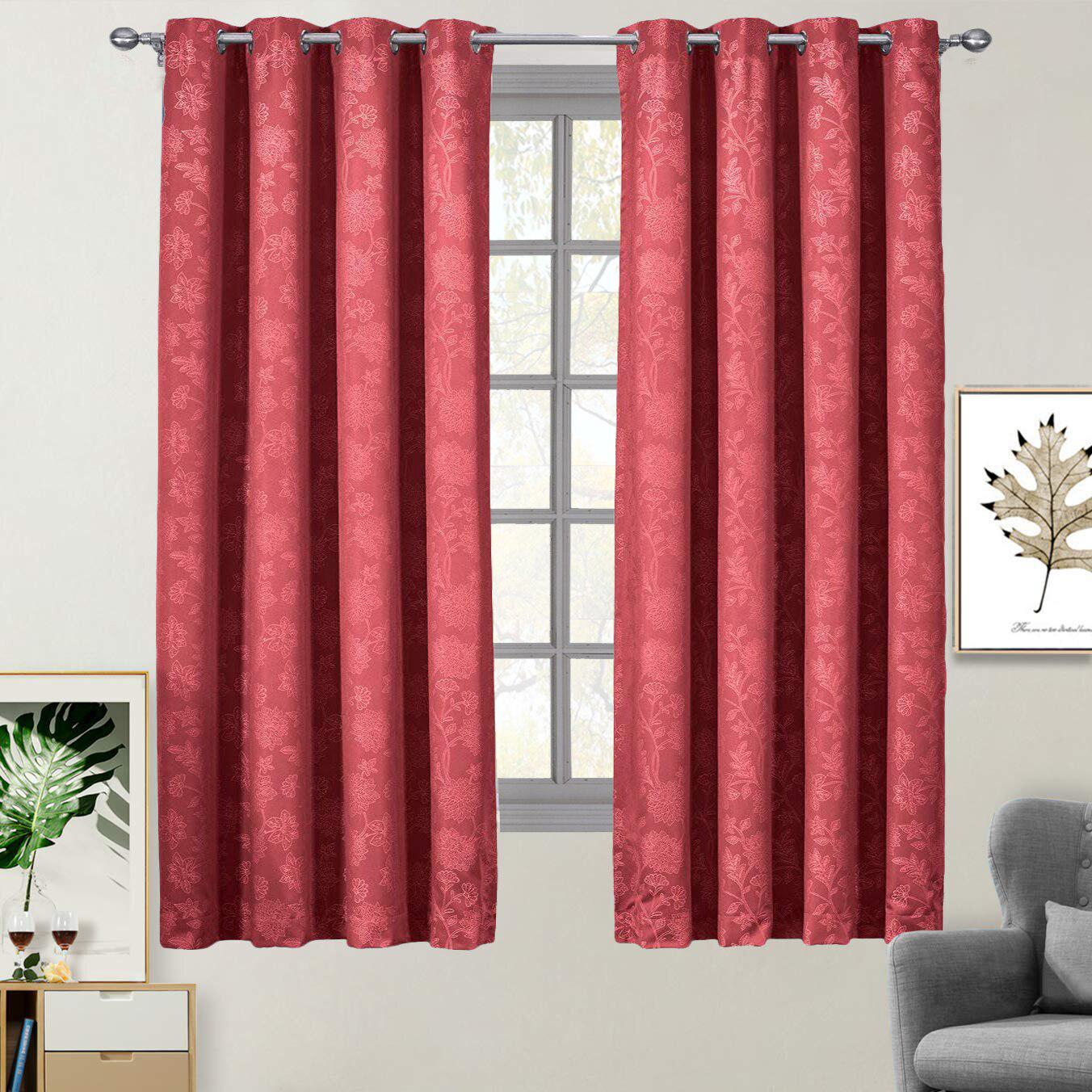 100% Blackout Curtain Panels Fannie - Woven Jacquard Triple Pass Thermal Insulated (Set of 2 Panels) - Image 12