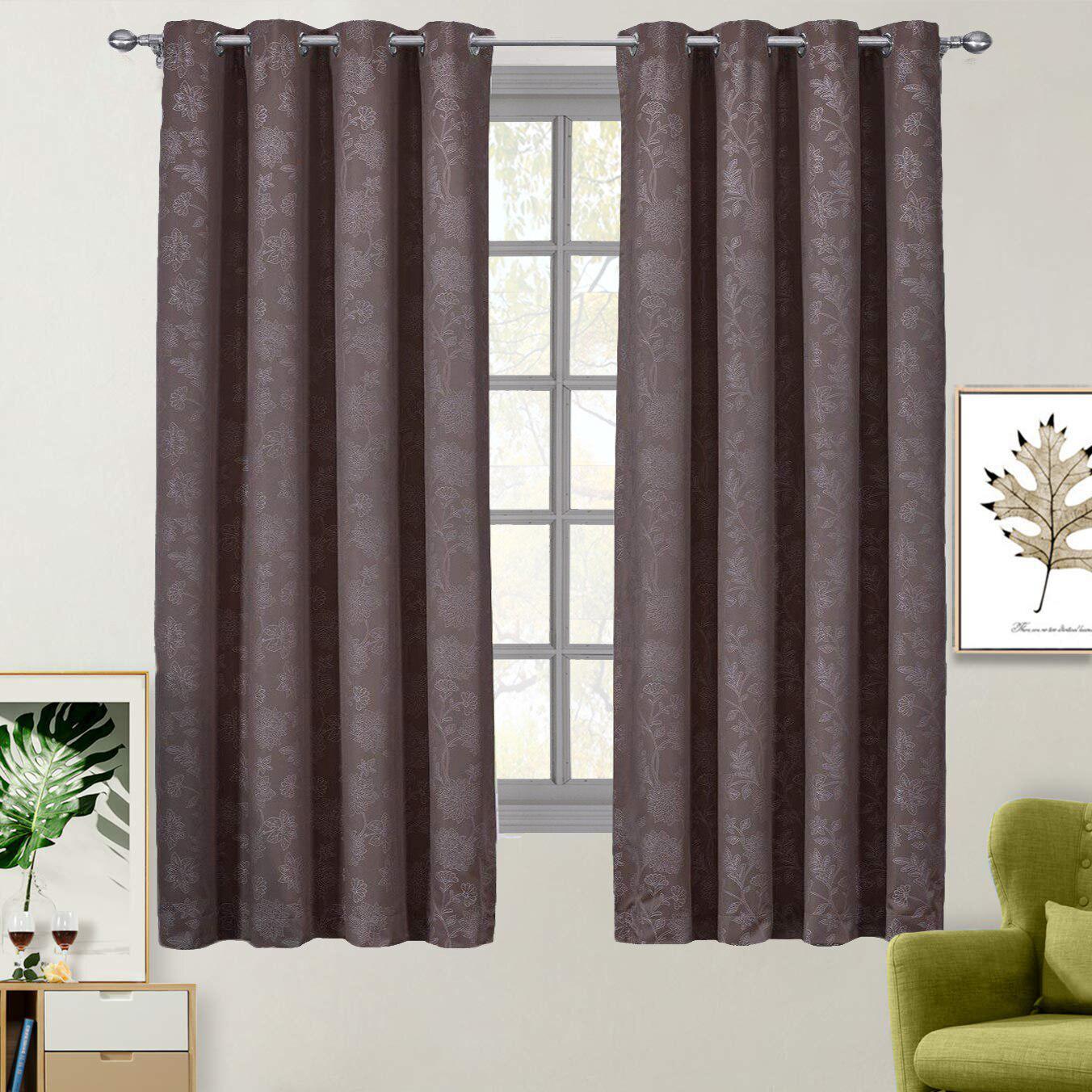 100% Blackout Curtain Panels Fannie - Woven Jacquard Triple Pass Thermal Insulated (Set of 2 Panels) - Image 9