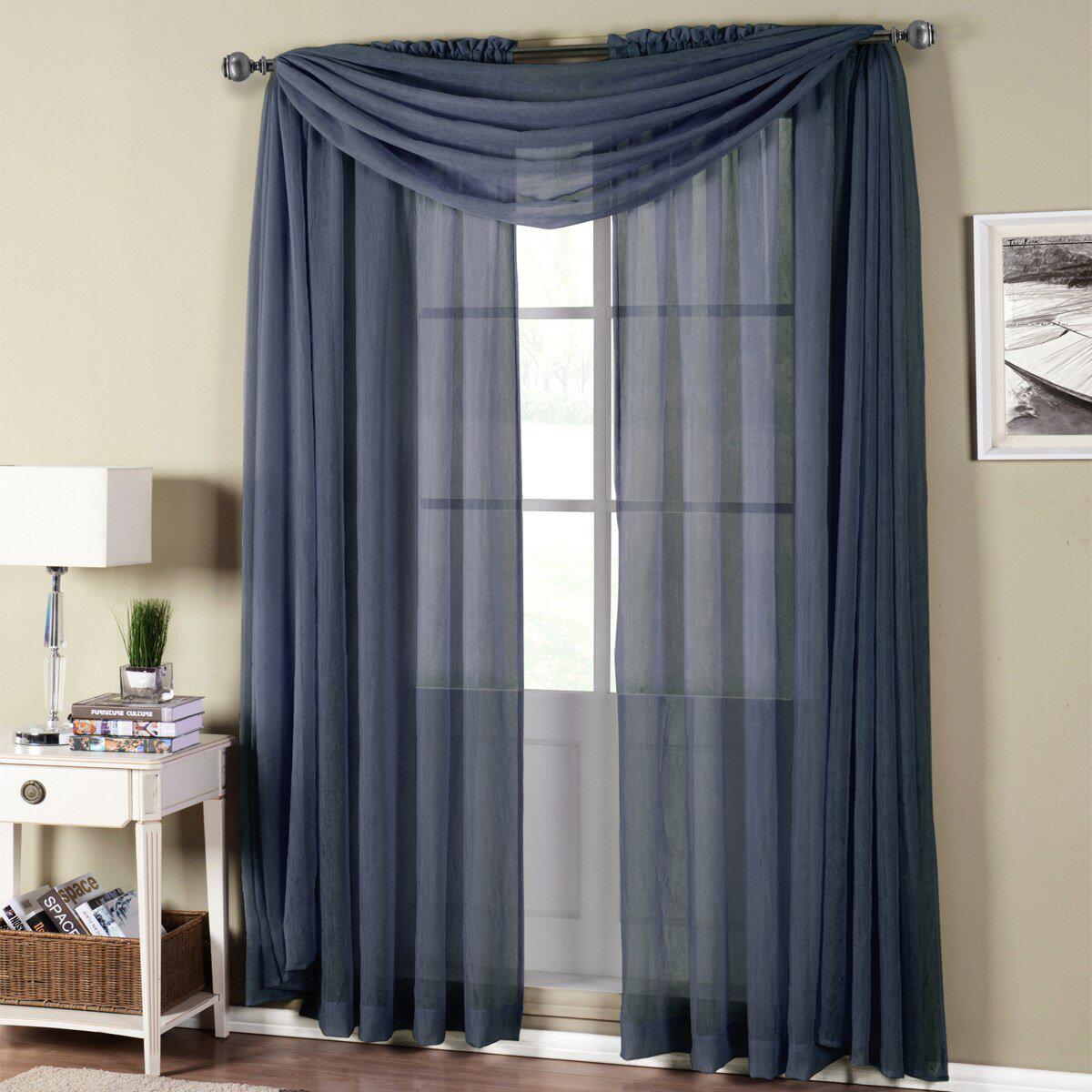 Abri Rod Pocket Crushed Sheer Curtain Panel (Single) - Image 67