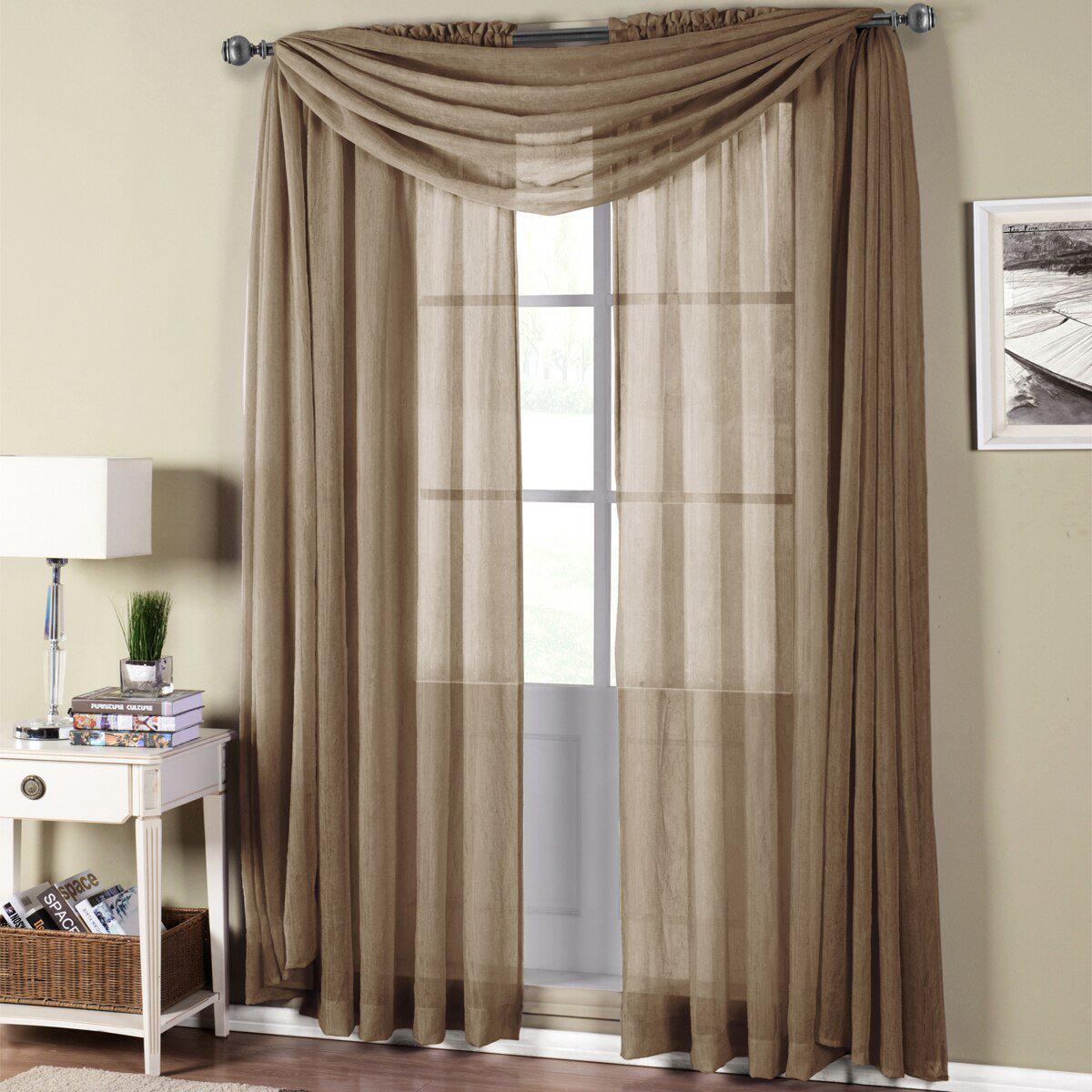 Abri Rod Pocket Crushed Sheer Curtain Panel (Single) - Image 70
