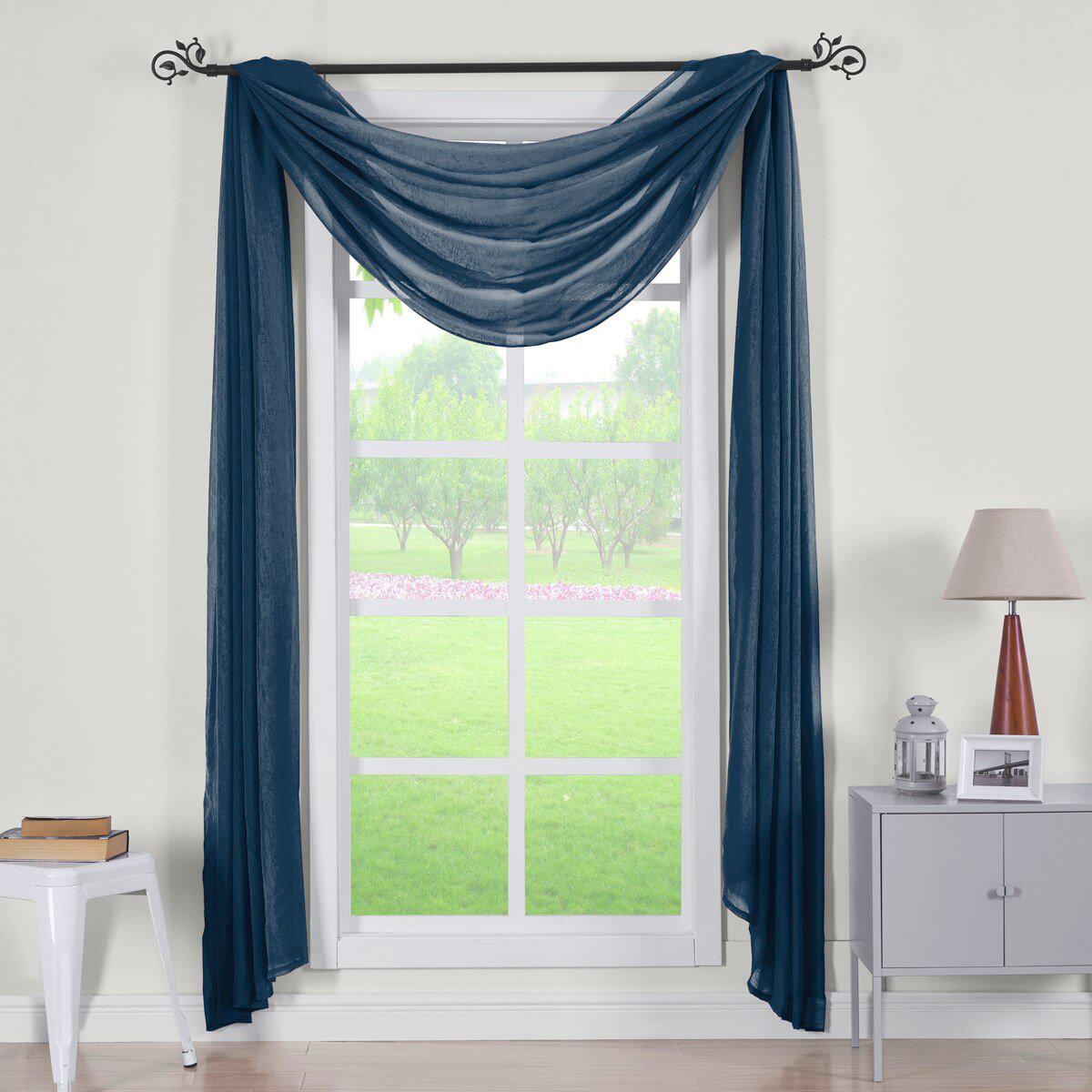 Abri Rod Pocket Crushed Sheer Curtain Panel (Single) - Image 19