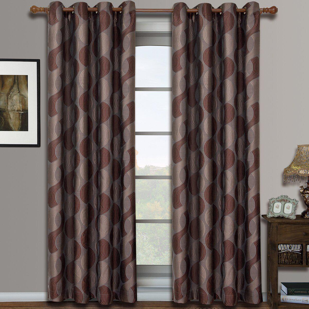 Savanna Inspired Jacquard Curtains Grommet Panels (Set of 2) - Image 9