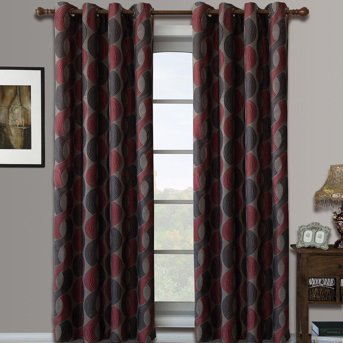 Savanna Inspired Jacquard Curtains Grommet Panels (Set of 2) - Image 48