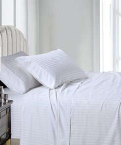 Split Queen Sheet Set Stripe 608 Thread Count