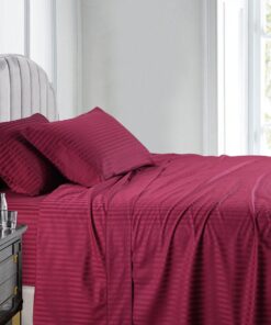 Top Split (Flex) King Sheet Set Luxury 608 Thread Count Damask Stripe